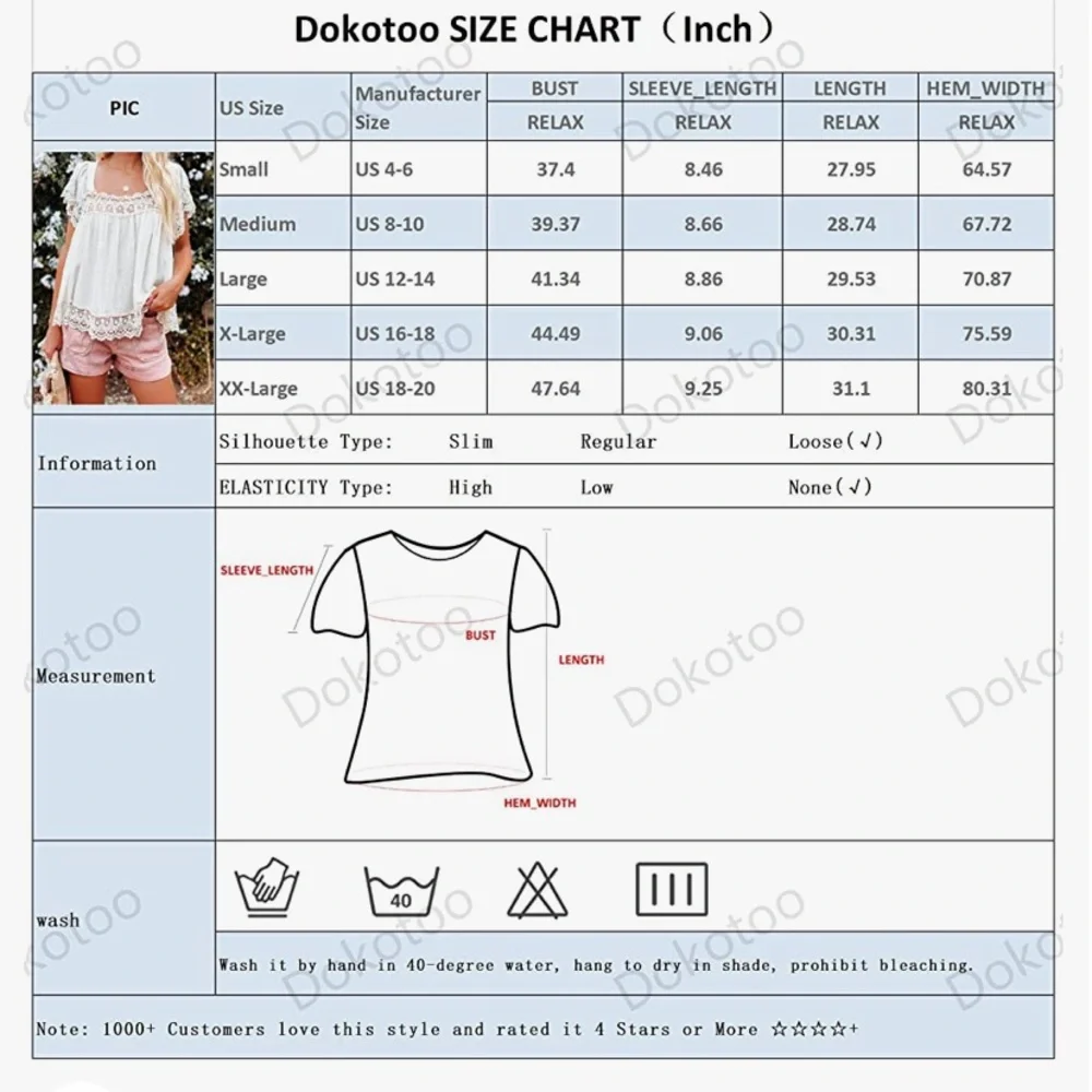 ✨WORN ONCE✨ Square Neck Lace Crochet Flowy Casual Boho Blouse - Picture 9 of 12